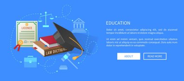 Eğitim Web Banner ile avukatlar ruhsat, kitaplar