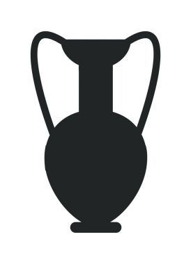 Antik Yunan vazo beyaz illüstrasyon izole