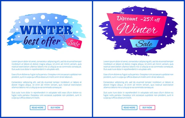 Winter besten Angebot Verkauf Promo Web-Poster mit Text — Stockvektor