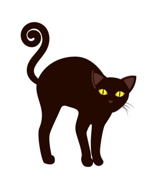 Uzun kuyruk sembol Cadılar Bayramı vektör ile kara kedi