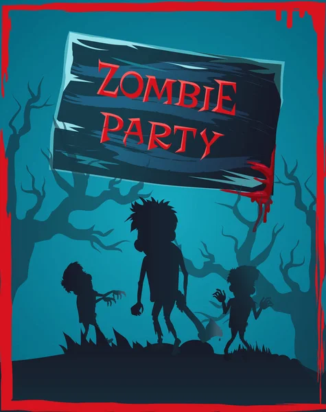 Zombie uitnodiging voor feestje vectorillustratie — Stockvector