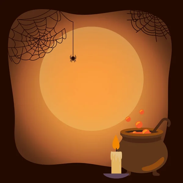 Halloween achtergrond met spinnenwebben en BTW — Stockvector