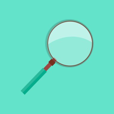 Büyüteç cam beyaz illüstrasyon izole