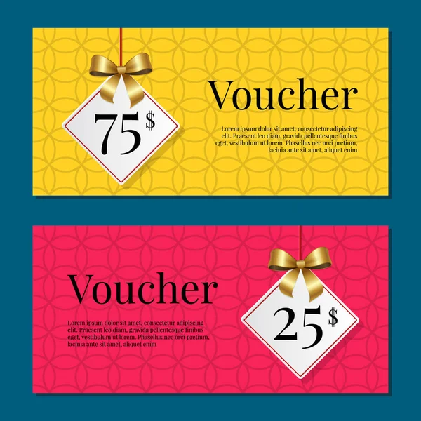 Bon sur 25-75 Set d'affiches Gold Tags Label — Image vectorielle