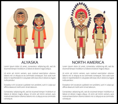 Alaska and North America People Wearing Cothes clipart