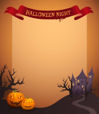 Cadılar Bayramı gecesi şerit vektör çizim içinde