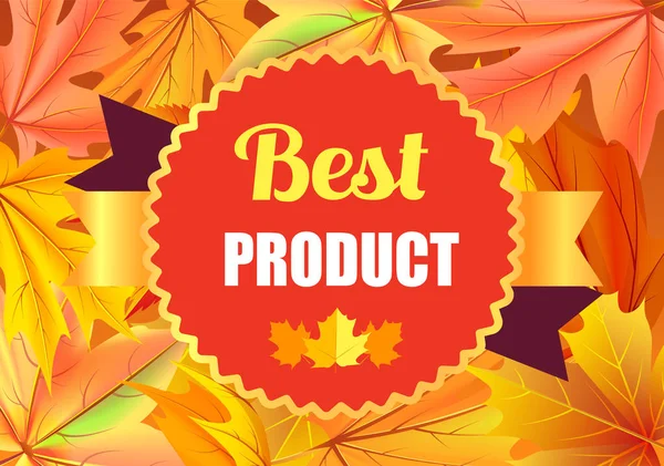 Meilleur design de timbre de prix de produit avec feuilles d'érable — Image vectorielle