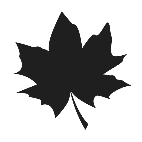 Ahornblatt schwarze Silhouette Herbst gefallenes Objekt — Stockvektor