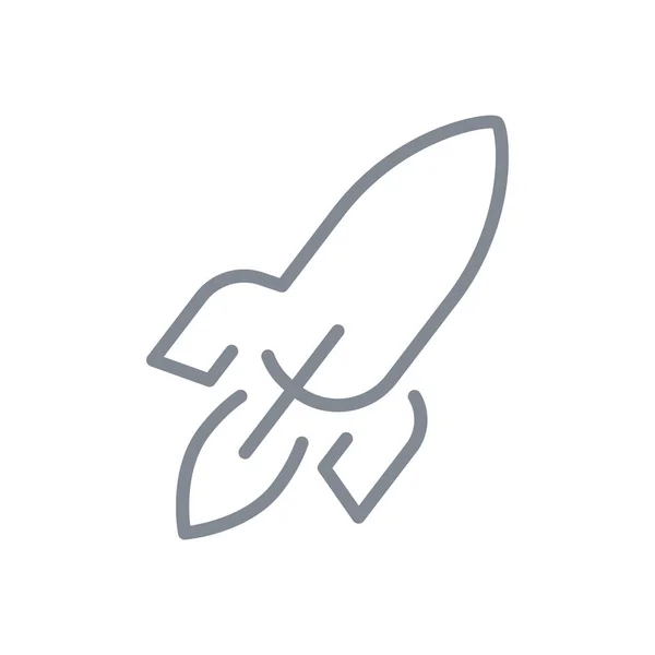 Lanzamiento del cohete esquemático en la ilustración vectorial — Vector de stock