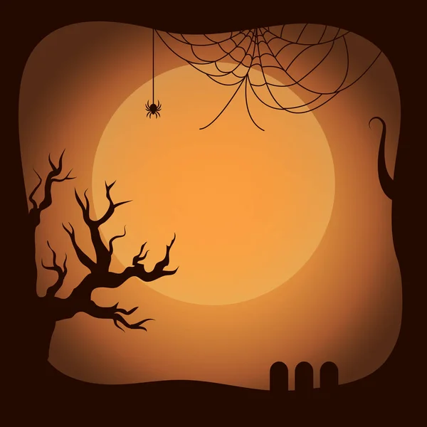 Cartolina su Halloween Template Vector Illustration — Vettoriale Stock