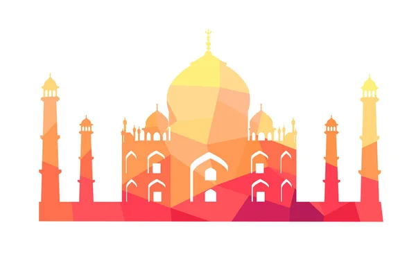 Slavný indický stavební Taj Mahal ilustrace — Stockový vektor