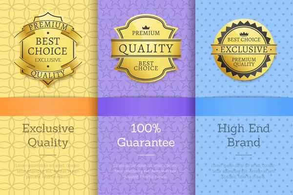 Exclusieve 100 garantie high-end kwaliteitslabels — Stockvector