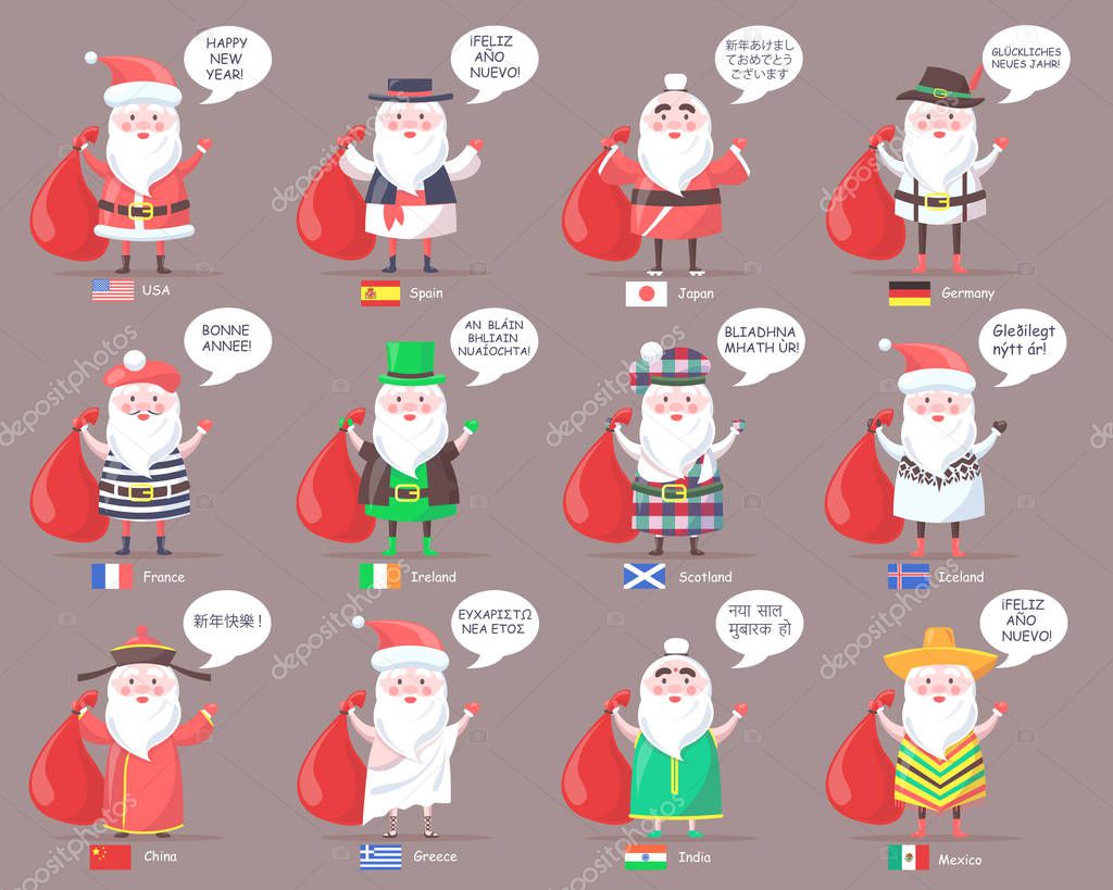 Santa Clauses from Countries All Over World