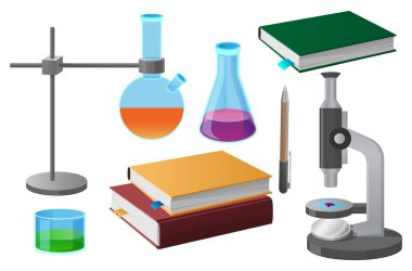 Coursebooks ve bilimsel araçlar illüstrasyon