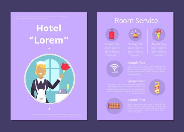 Hotel Room Service bilgi listesi illüstrasyon