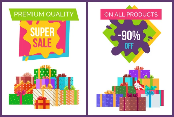 Premium Quality Super Sale Offre Ensemble d'affiches — Image vectorielle