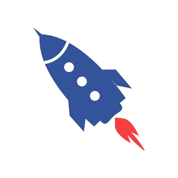Icono de cohete azul Ilustración aislada en blanco — Vector de stock