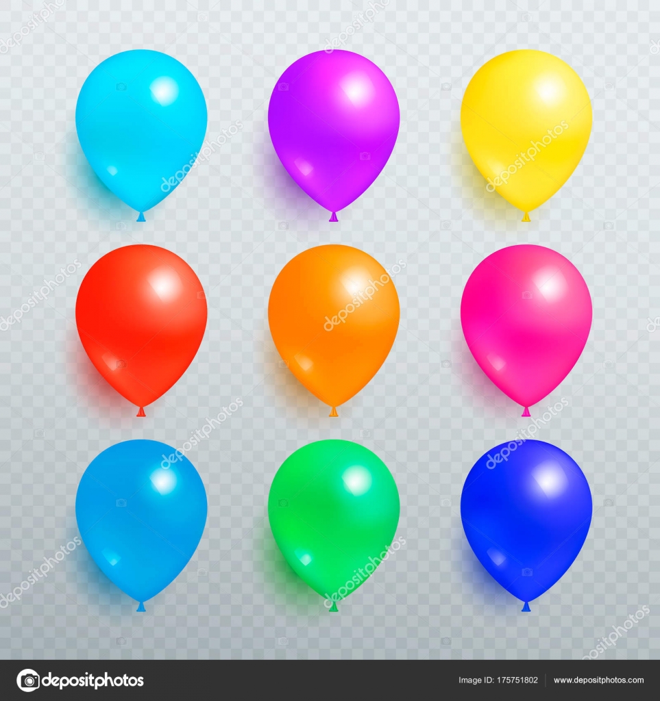 Colorful Shiny Balloons on Transparent Background Stock Vector Image by