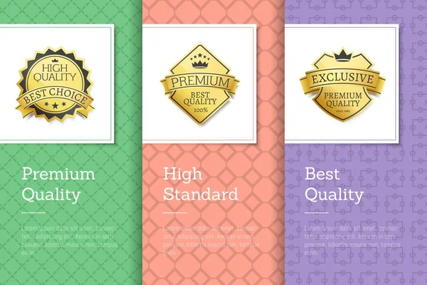 Calidad Premium Las mejores etiquetas de oro de alto nivel — Vector de stock