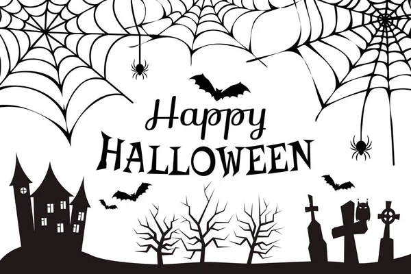 Feliz Halloween incoloro Vector Ilustración — Vector de stock