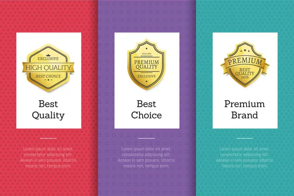 Mejor calidad Premium Brand Choice Golden Label Set — Vector de stock