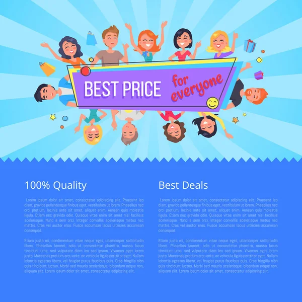 Melhor oferta para todos Poster Promocional Pessoas — Vetor de Stock