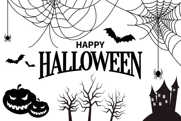 Feliz Halloween incoloro Vector Ilustración — Vector de stock