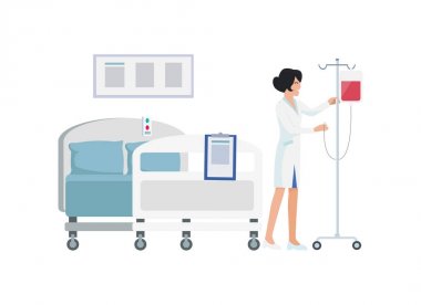 Vektör çizim üzerinde üniformalı hemşire gülümseyen