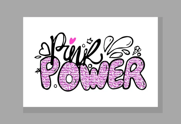 Ilustración colorida del vector del graffiti del poder rosado — Vector de stock