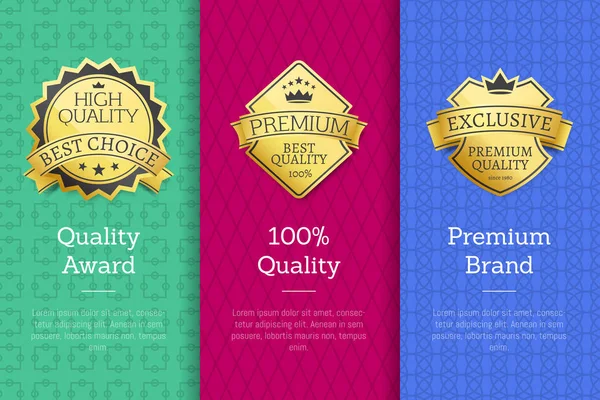 Premio a la Calidad 100 Premium Exclusive Brand Set — Vector de stock