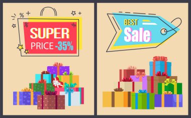 Süper fiyat en satış etiketleri hediye kutuları asılı