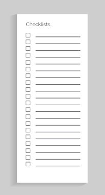 Denetim listesi boş kağıt vektör çizim sayfası