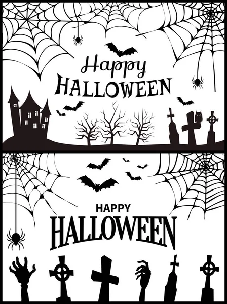 Veselý Halloween přání plakát vektorové ilustrace — Stockový vektor