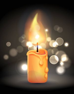 Yanan Mum alevi gerçekçi tasarım ile büyü