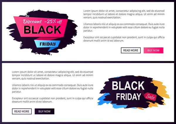 Remise Off Black Friday Vente Promo Étiquettes Set — Image vectorielle