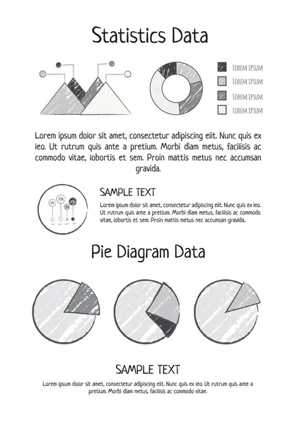 Statistik Data Pie Diagram vektorillustration — Stock vektor