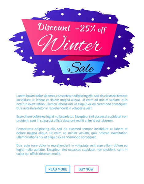 Desconto - 25 Inverno Venda Web Poster Label Design —  Vetores de Stock