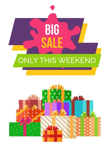 Grande vendita questo weekend Adesivo Vector Web Poster — Vettoriale Stock