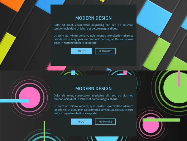 Conjunto de páginas web de design moderno de capa abstrata —  Vetores de Stock