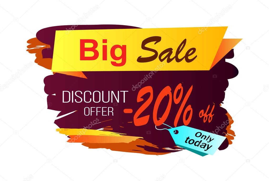 Big Sale Discount -20 Image Vector Illustration