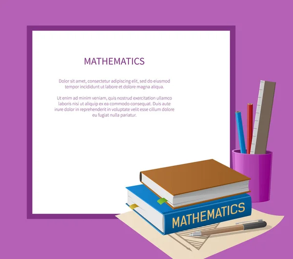 Mathematik-Plakat mit weißem Rahmen Platz für Text — Stockvektor