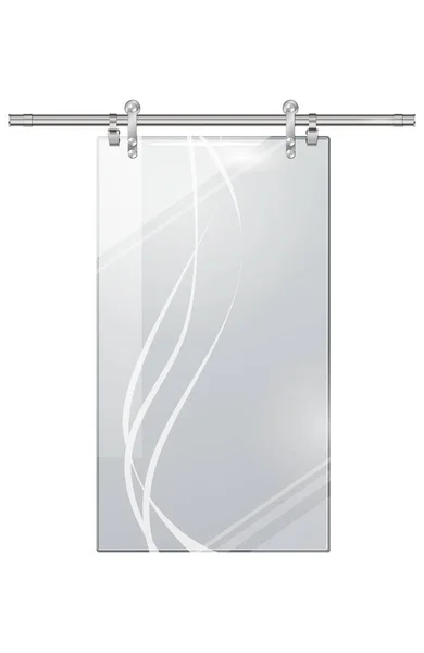 Puerta móvil transparente sobre fondo a cuadros — Vector de stock