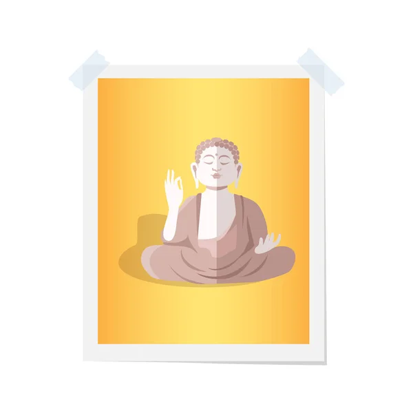 Boeddhabeeld op geïsoleerde foto op wit — Stockvector