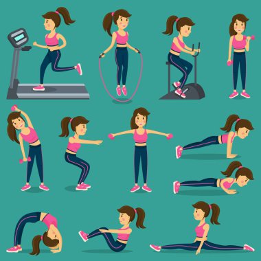 Sortswear fiziksel egzersiz yapan kadın