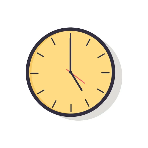Relógio Amarelo Isolado na Ilustração do Vetor — Vetor de Stock