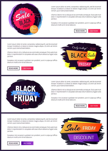 Big Sale Black Friday Site web Illustration vectorielle — Image vectorielle
