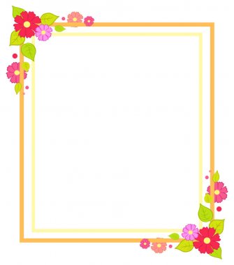 Çerçeve çiçek yaz veya bahar sezonu kavramı ile