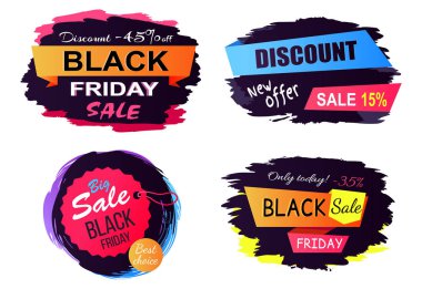 Teklif Black Friday vektör çizim indirim