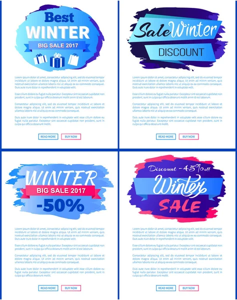 Meilleures affiches d'illustration vectorielle de vente d'hiver 2017 — Image vectorielle