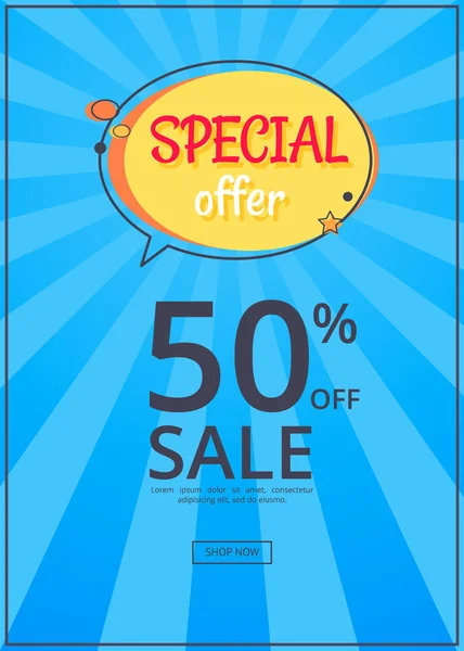 Oferta Especial Venta Anuncio 50 Off Poster — Archivo Imágenes Vectoriales